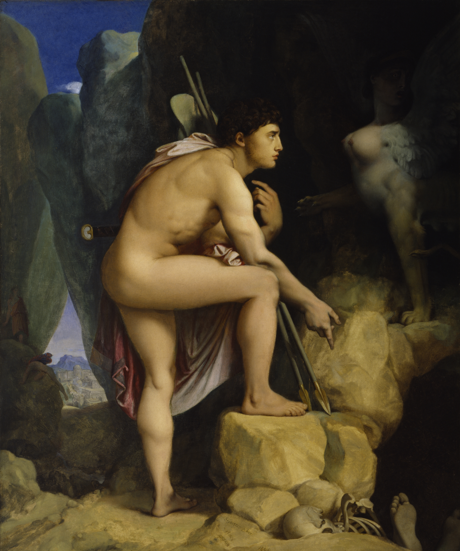 Imagem de referência de Édipo e a Esfinge, descrito nos dados abertos como pintura de Jean-Auguste Dominique Ingres