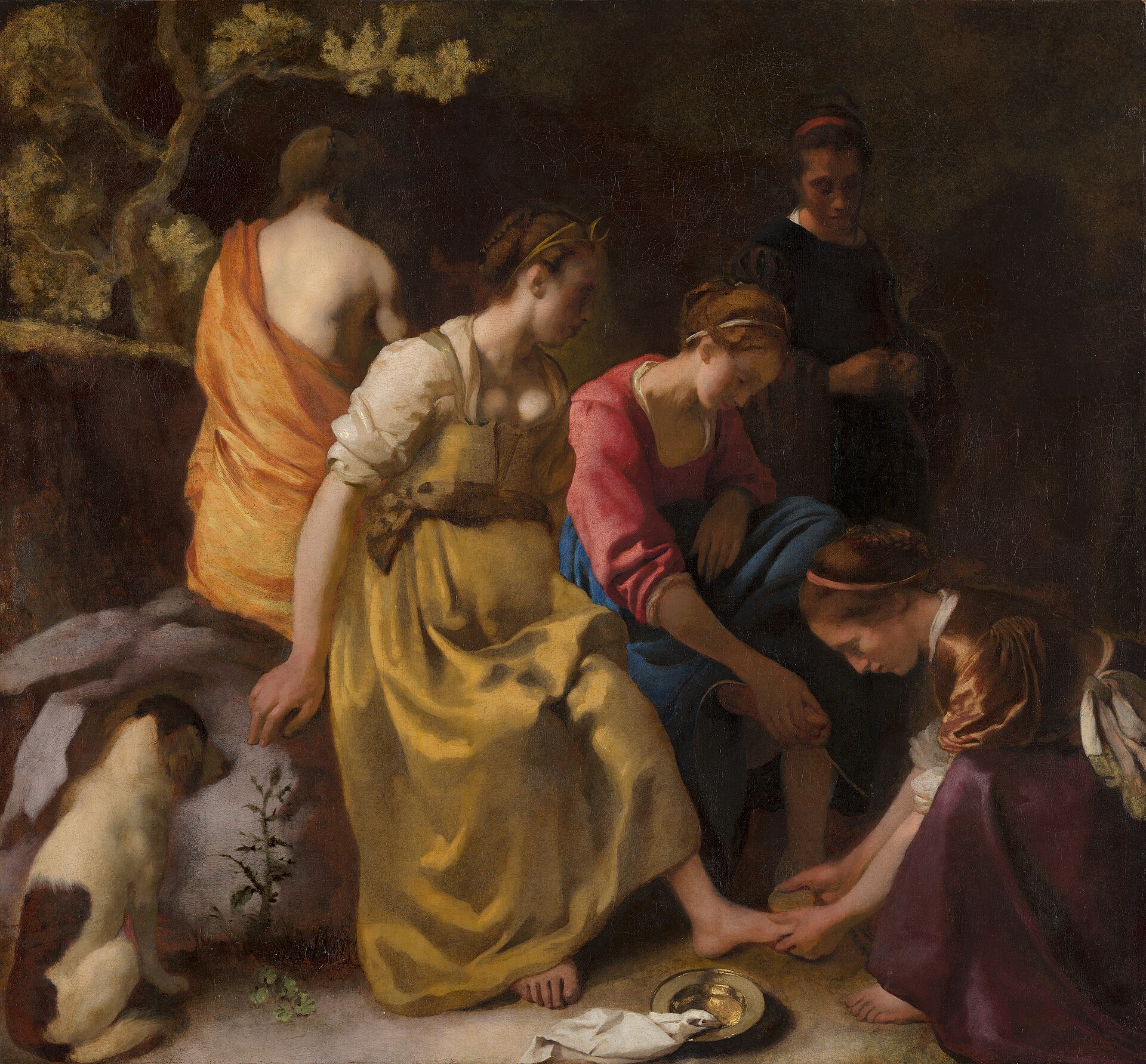 Imagem de referência de Diana e as Ninfas, descrito nos dados abertos como pintura de Johannes Vermeer