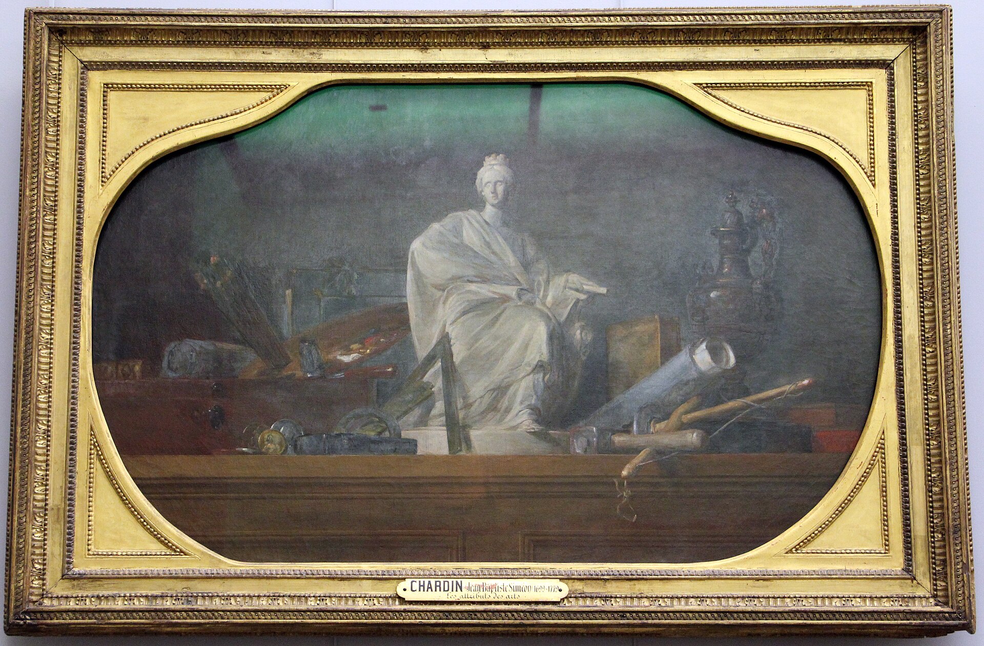 Imagem de referência de Os atributos da arte, descrito nos dados abertos como pintura de Jean Baptiste Chardin