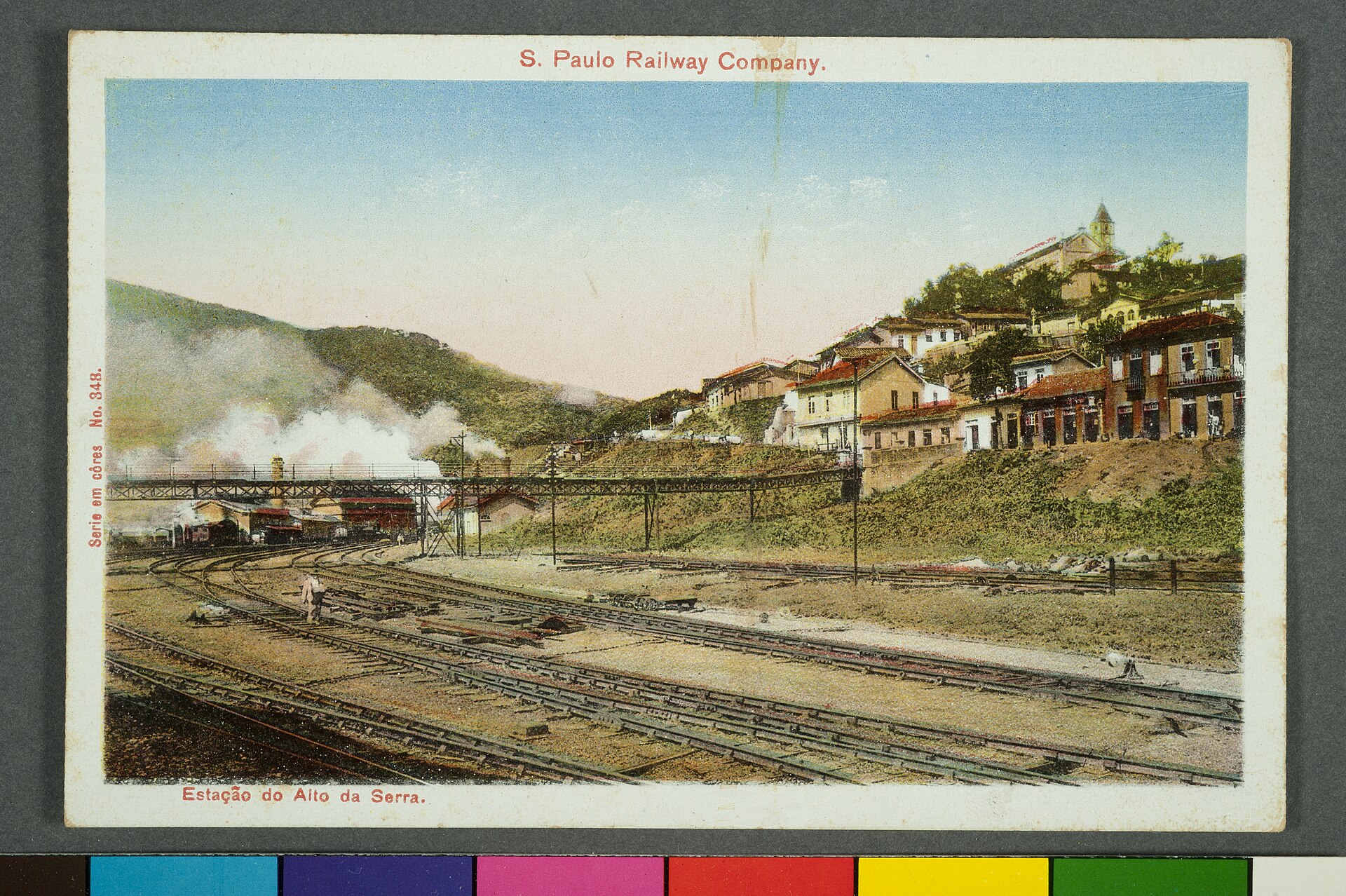 Imagem de referência de S. Paulo Railway Company. - Estação do Alto Sa Serra, descrito nos dados abertos como item da Coleção Cartões Postais, no Museu Paulista