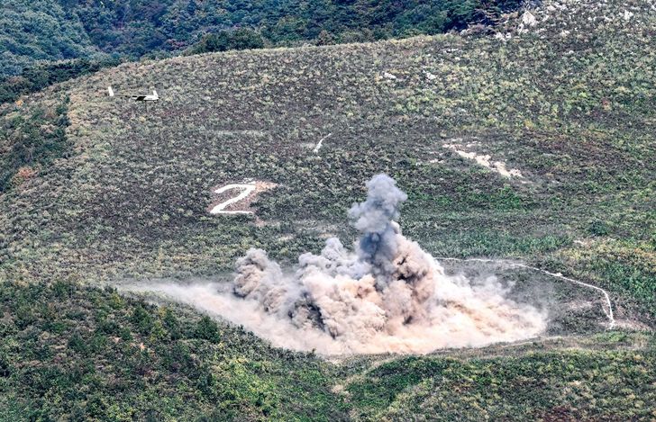 A reconnaissance drone observes and identifies targets for long-range precision strikes during the Army TIGER+ exercise at the Yangpyeong General Training Ground in Gyeonggi Province, Wednesday. Courtesy of Republic of Korea Army