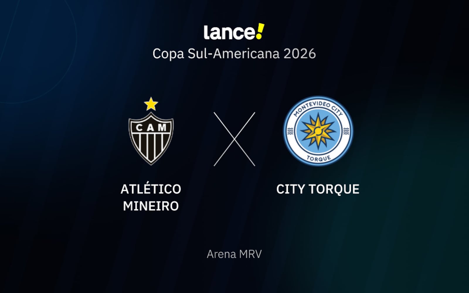 Onde assistir ao vivo a partida entre Atlético Mineiro e City Torque pelo Copa Sul-Americana 2026 (Arte / Lance!) Onde assistir ao vivo a partida entre Atlético Mineiro e City Torque pelo Copa Sul-Americana 2026 (Arte / Lance!)