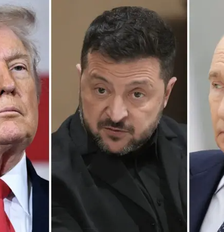 Trump, Zelensky e Putin Foto: BBC News Brasil