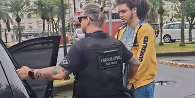 Enzo Ricardo Verzani foi preso em flagrante nesta quarta-feira, 7, durante o cumprimento de um mandado de busca e apreensão em Santos (SP) Foto: Reprodução/Balanço Geral/Record