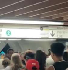 Xingamentos a Neymar na Estação Consolação. Foto: Reprodução/Redes sociais