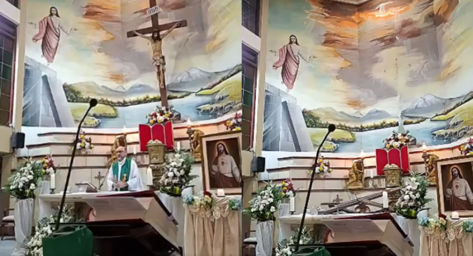Padre foi atingido por cruz durante missa