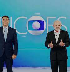 Flávio Bolsonaro (PL) e Lula (PT) no último debate das eleições 2026 Foto: Reprodução/TV Globo / Estadão