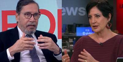 Merval Pereira e M&ocirc;nica Waldvogel tiveram um atrito na 'Central das Elei&ccedil;&otilde;es' Foto: Reprodu&ccedil;&otilde;es